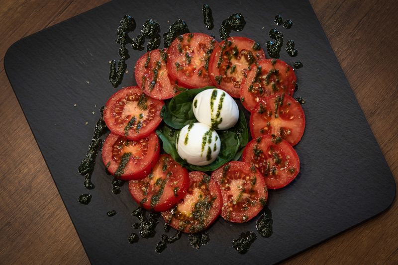 Caprese Salad with tomato mozzarella and basil