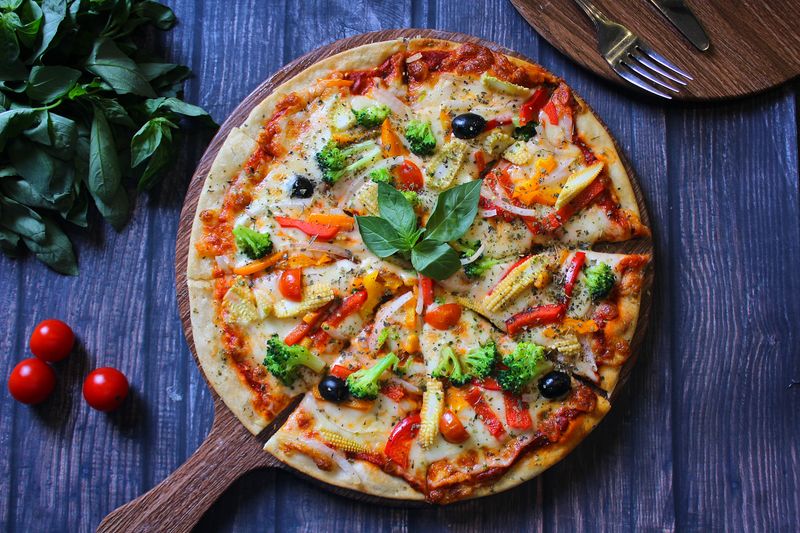 Prosciutto e Arugula pizza with prosciutto and fresh arugula